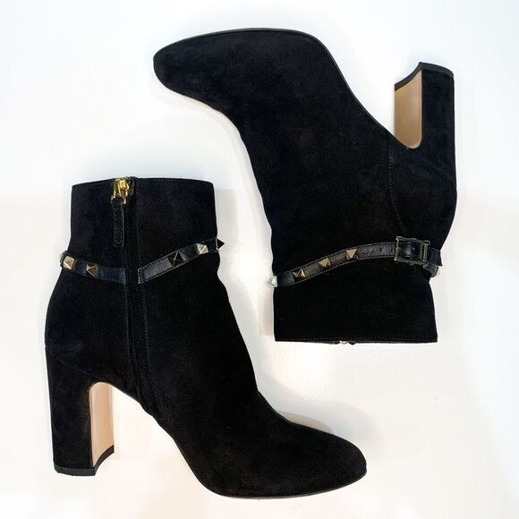 Valentino Garavani Rockstud Boot EU 36.5 US 6.5 Black Studded Heeled Bootie - Picture 5 of 11